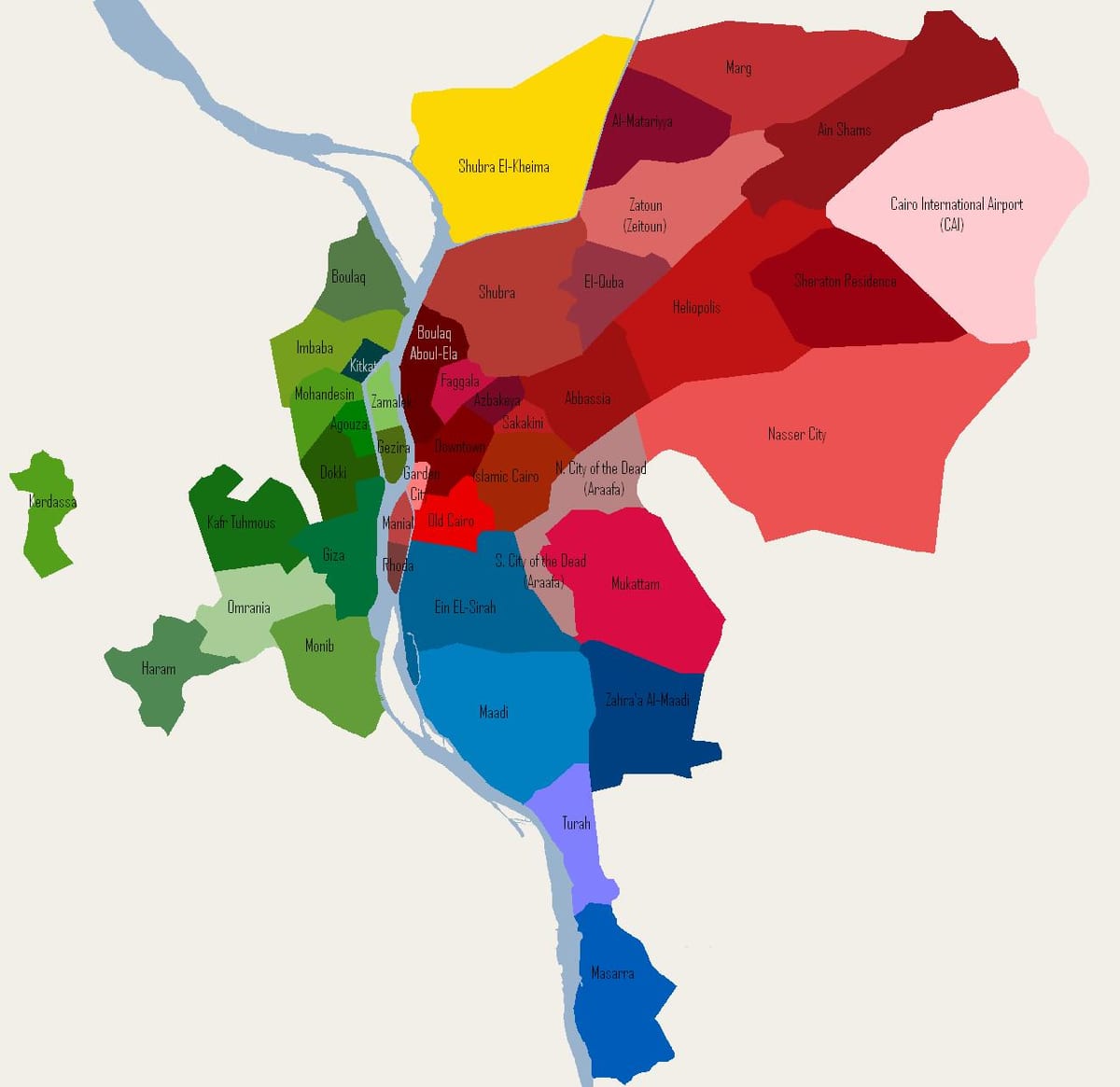 კაიროს უბანში რუკა