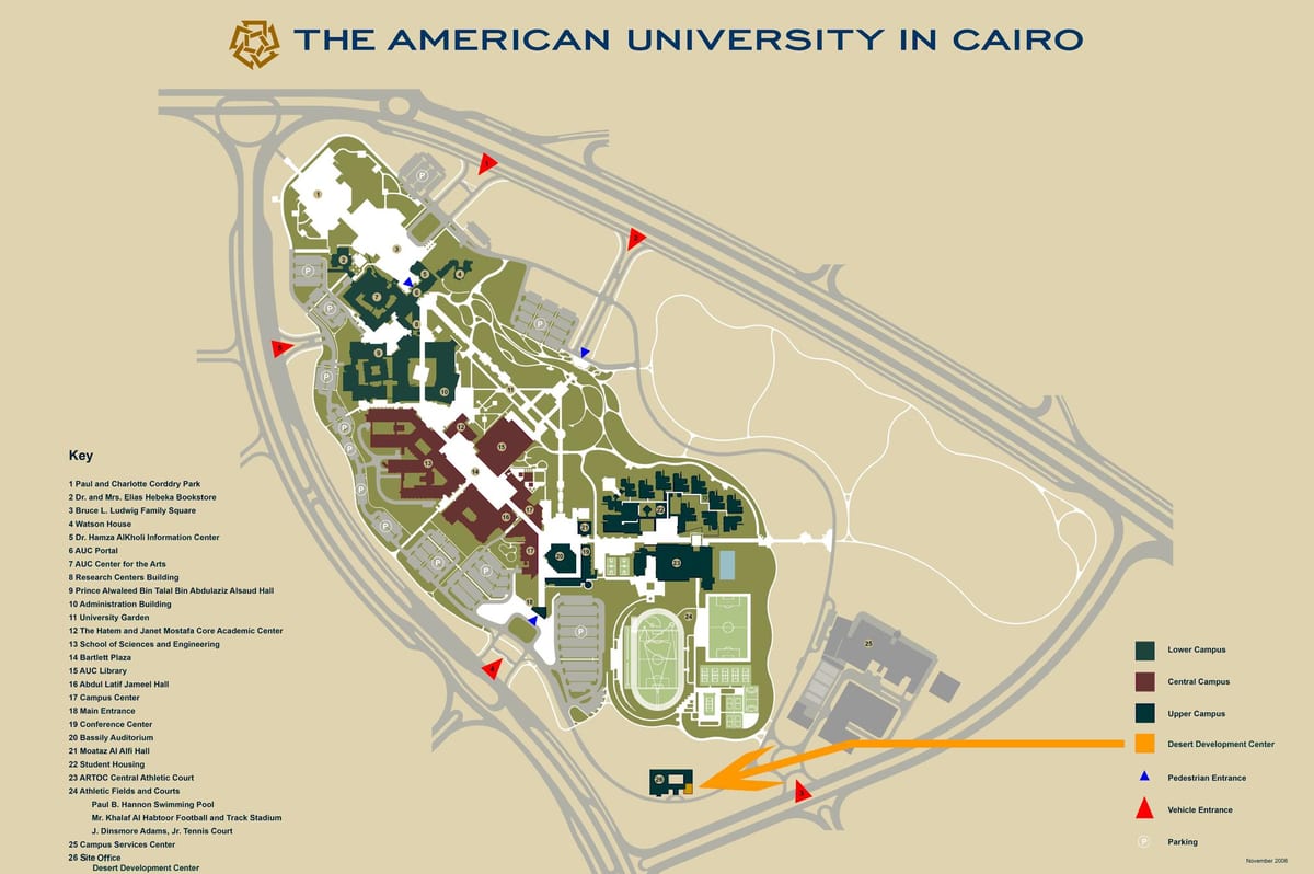 რუკა auc ახალი კაიროში campus